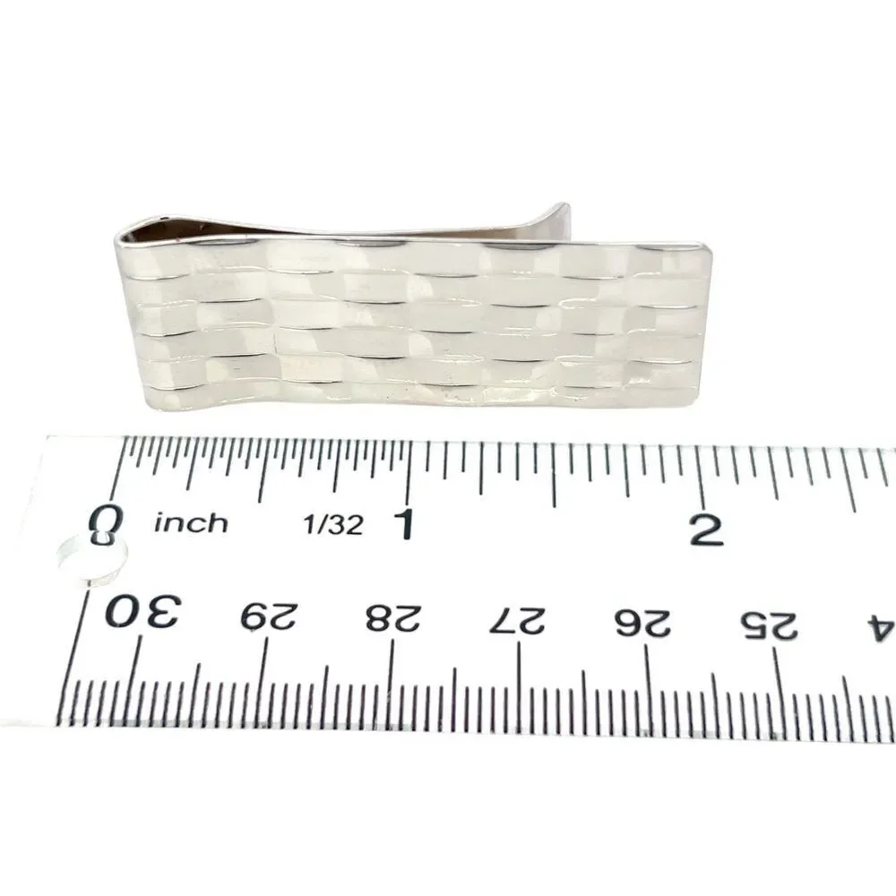 Tiffany & Co Weave Money Clip Sterling Silver 16.6 Grams Estate TIF892